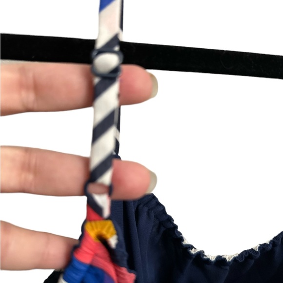 Ramy Brook Mona geometric mixed cold shoulder with sheer sleeves elastic ends M - Picture 7 of 14